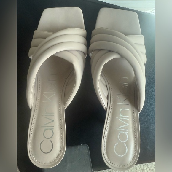Calvin Klein Women's Beige Heeled Sandals - Picture 3 of 6